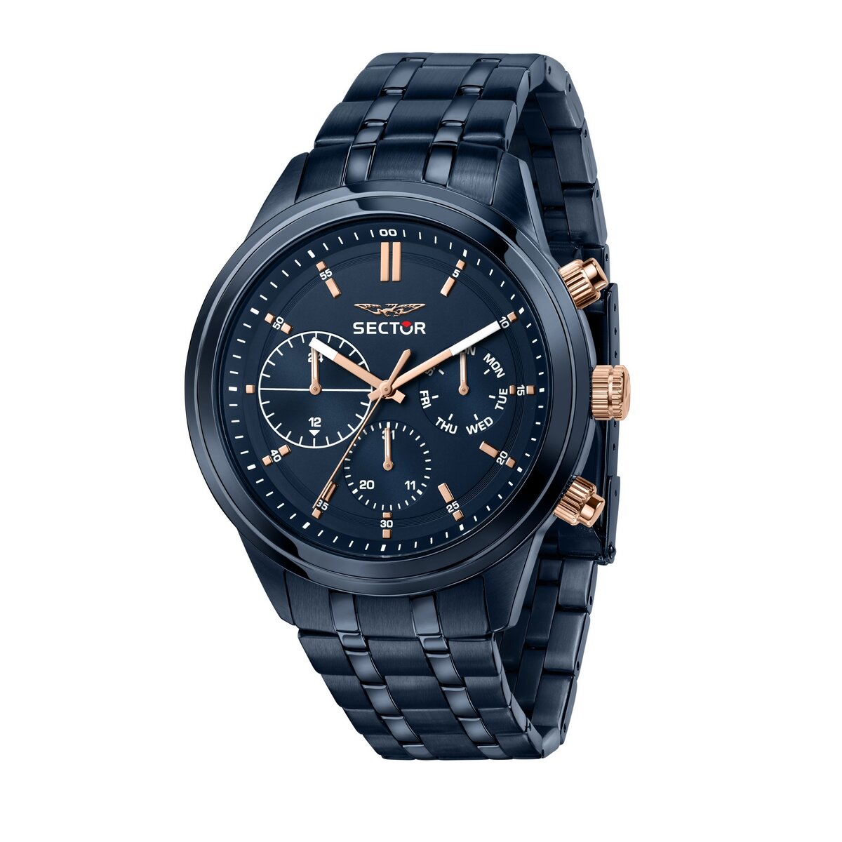 Gents Sector Navy Stainless Steel Chronograph