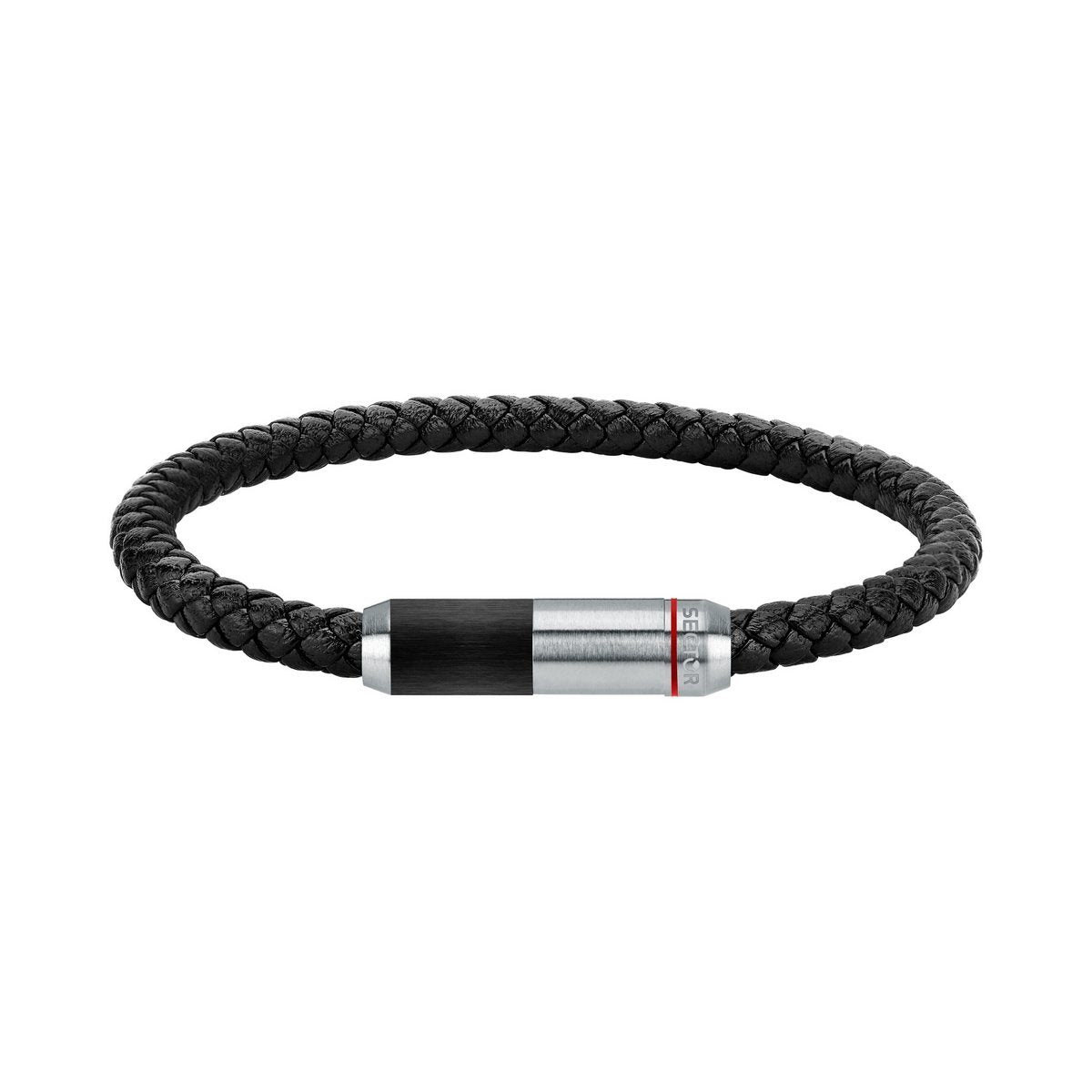 Sector Bracelet Black With Steel Clasp