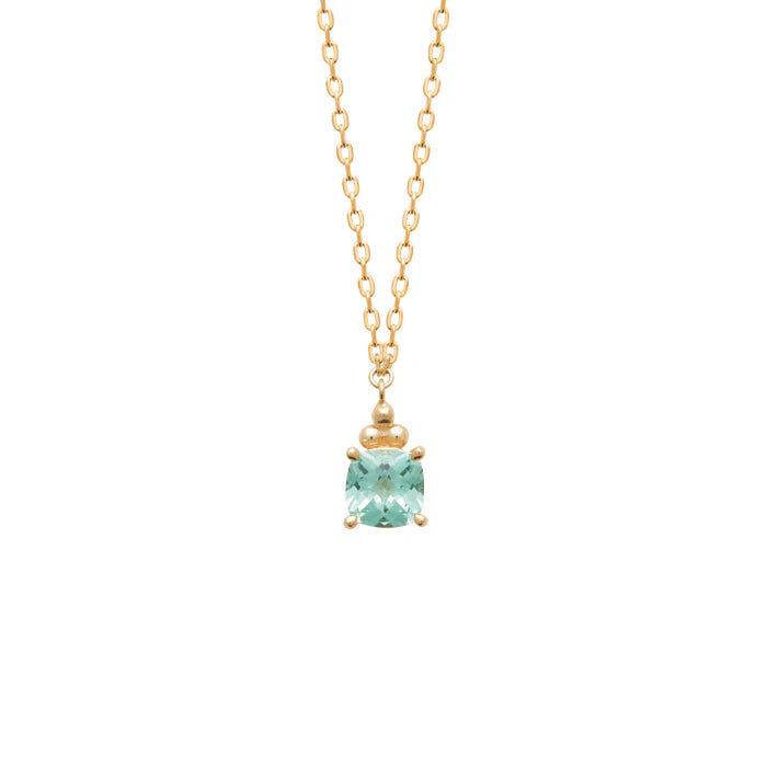 Burren 18ct Gold Pltated Blue Cubic Zirconia 4 Claw Necklet