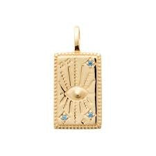 Burren18ct GP Evil Eye Tarot Card Pendant