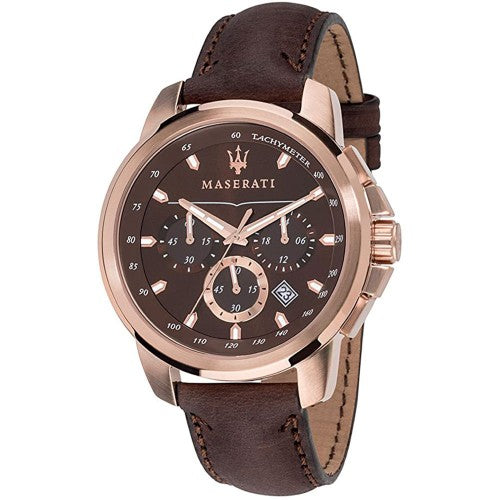 Gents Maserati Rose Brown Chronograph Dial Watch