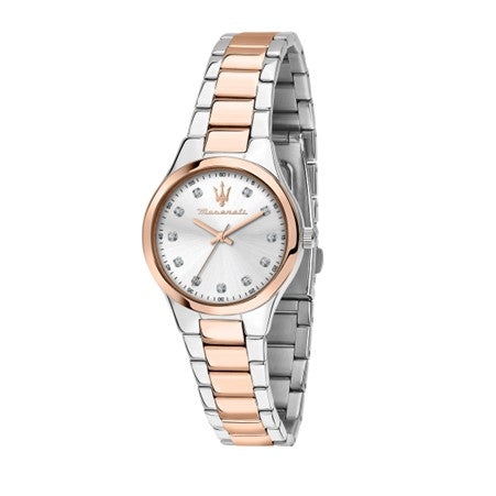 Ladies Maserati Rose Two Tone Round Silver Dial
