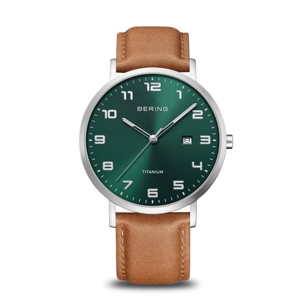 Gents Stainless Steel Bering Green Dial Watch