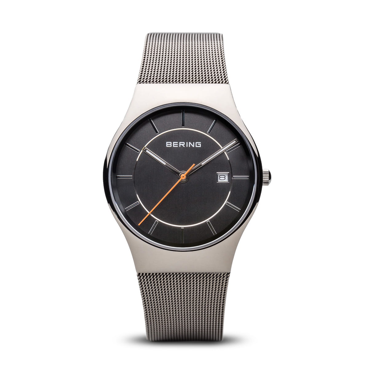 Gents Stainless Steel Bering Mesh Bracelet Watch