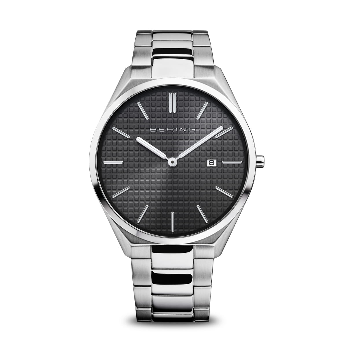 Gents Stainless Steel Bering Black Dial Watch