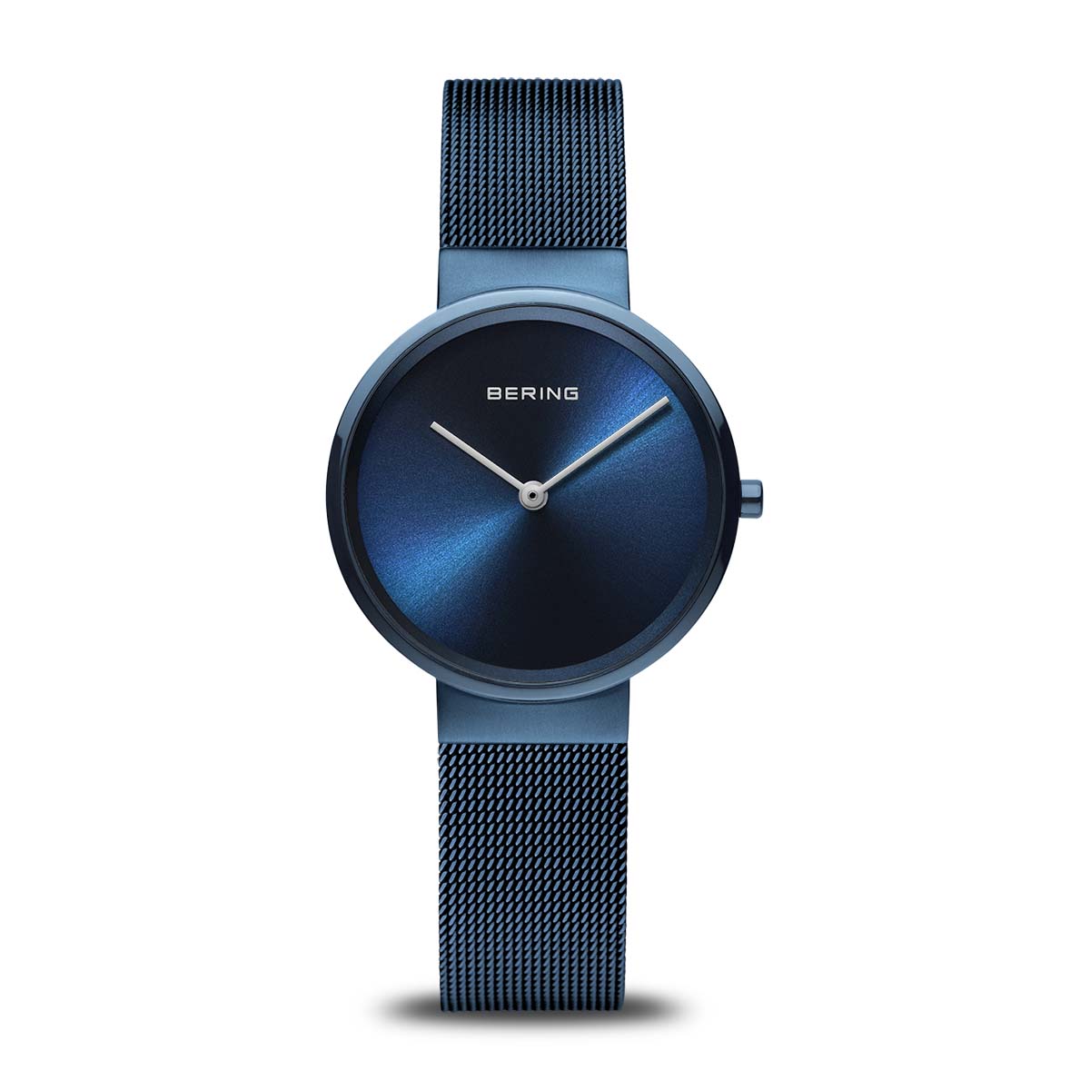 Ladies Stainless Steel Bering Blue Mesh Bracelet Watch