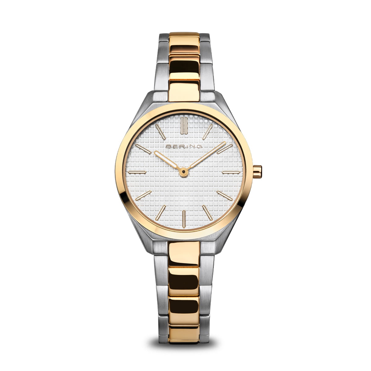 Ladies Mixed Bracelet Bering White Dial Watch