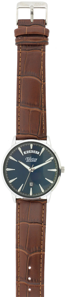 Gents Stainless Steel Strap Blue Dial Buda Telstar Watch