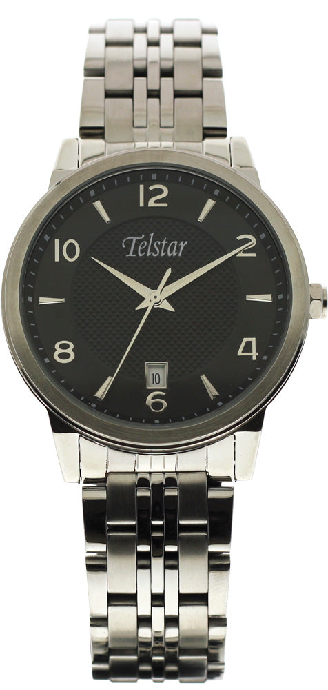 Gents Stainless Steel Black Dial Telstar