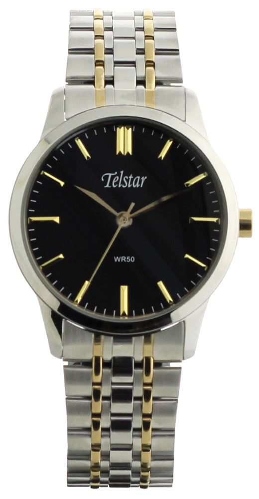 Gents Mixed Expanding Bracelet Black Dial Telstar Watch
