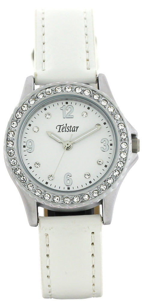 Kids White CZ Set Communion Watch