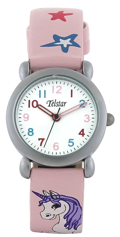 Girlssrainless Steel Pinkd Strap Unicorn Telstar Watch