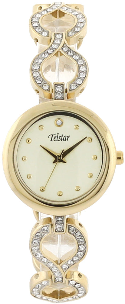Ladies Rolled Gold Bracelet Ceylon Champagne Dial Telstar