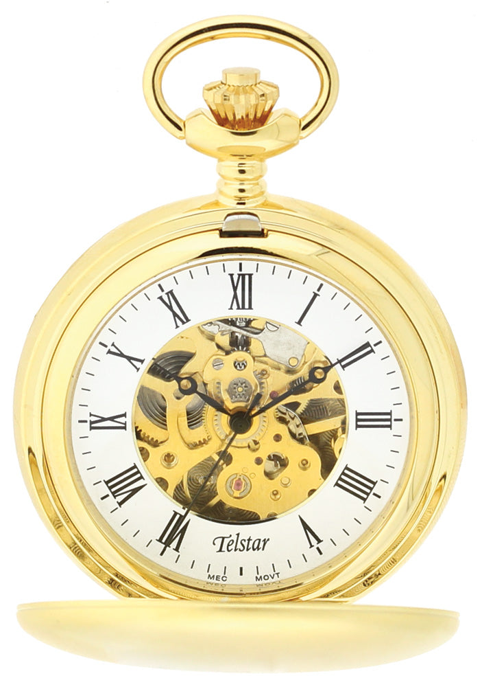 Telstar Rolled Gold Mechanical 2 Door Pocket Watch