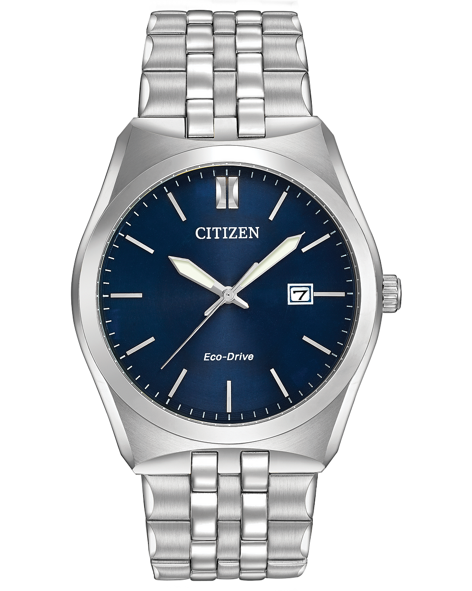 Gents Stainless Steel Blue Dial Corso Eco Drive Citizen Watch