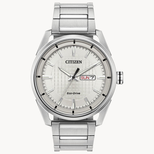 Gents Citizen Silver Dial Eco Drive Watch