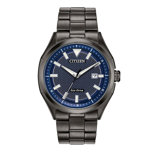 Gents Citizen Wdr Eco Drive Black And Navy Dial Watch