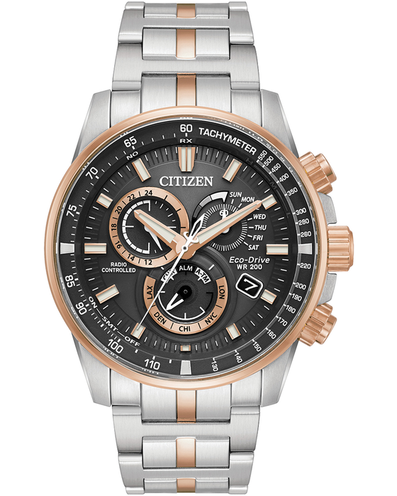 Gents Stainless Steel Rose Perpetual Chrono Citizen Watch