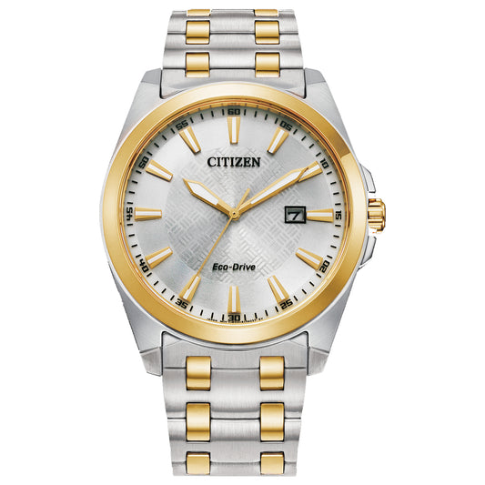 Gents Citizen Two Tone Silver Dial Eco Drive Watch