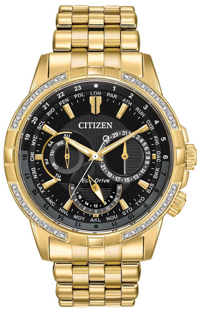 Gents Stainless Steel Siamond Bezel Calendrier Citizen Watch