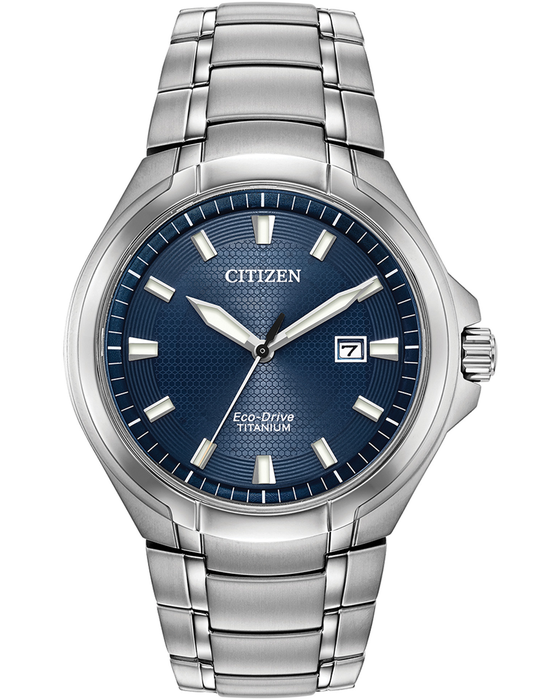Gents Titanium Blue Dial Eco Drive Citizen Watch
