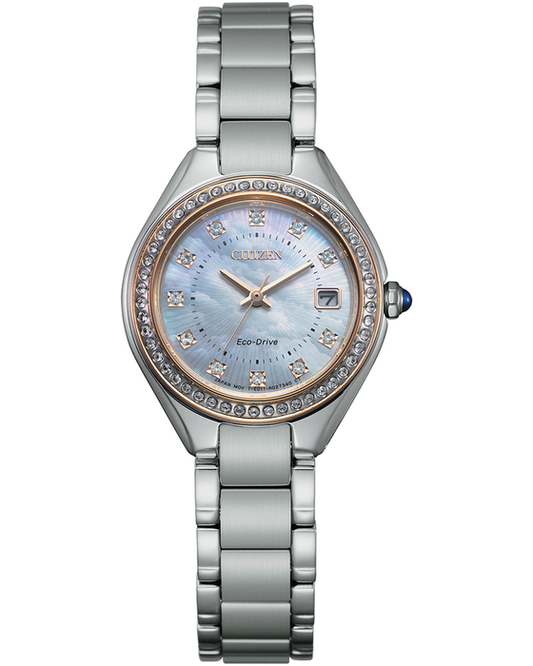 Ladies Stainless Steel Mother Of Pearl Ecodrive Citizen Watch