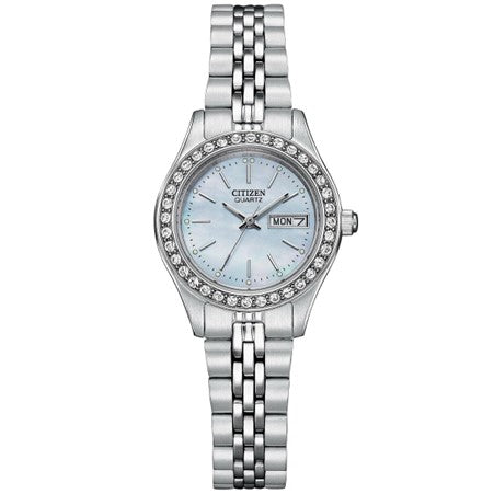 Ladies Citizen Blue Mother Of Pearl Cubic Zirconia Watch