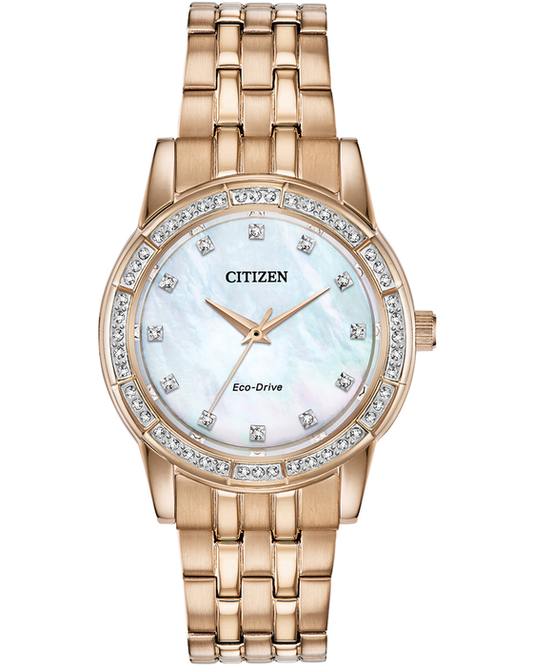 Ladies Stainless Steel Rose Toned Mother Of Pearl Citizen Watch