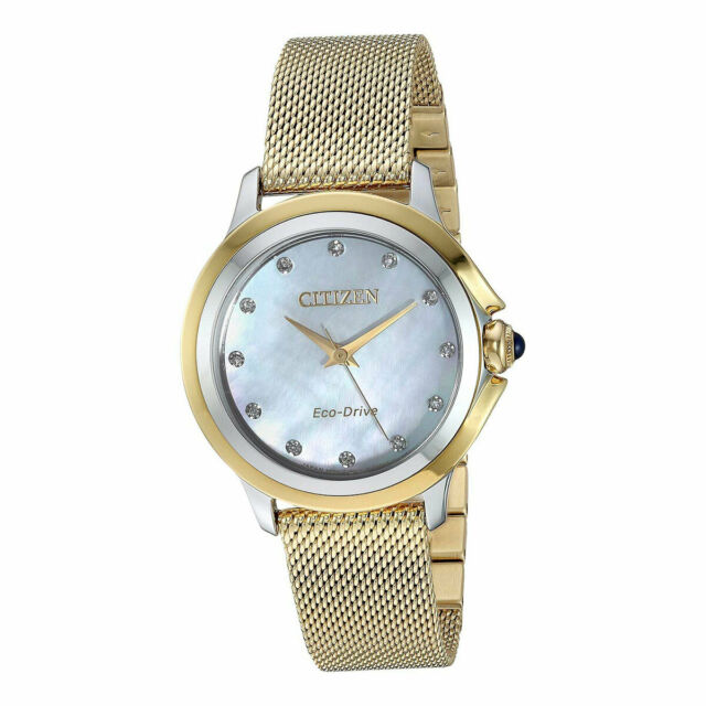 Ladies Rolled Gold Eco Drive Ceci Diamond Citizen