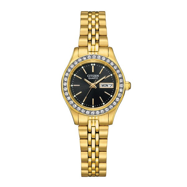 Ladies Citizen Black Cubic Zirconia Watch