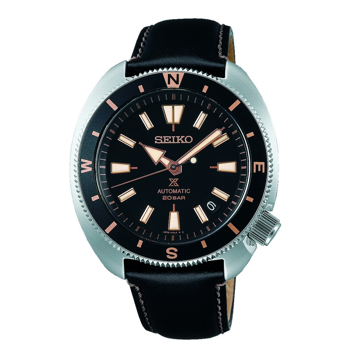 Gents Stainless Steel Leather Automatic Prospex Seiko Watch