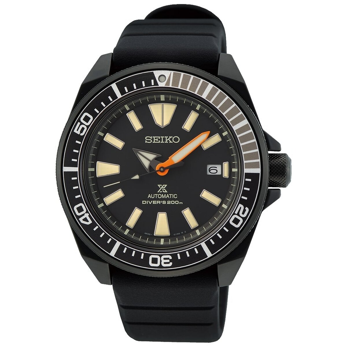 Gents Steel Black Silicone Strap Prospex Samurai Seiko