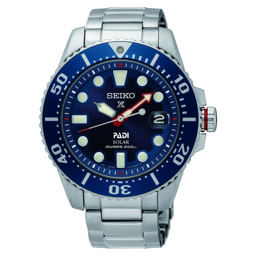 Gents Stainless Steel Bracelet Prospex Padi Solar Seiko Watch