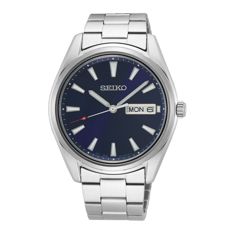 Gents Stainless Steel Bracelet Day Date Display Seiko Watch