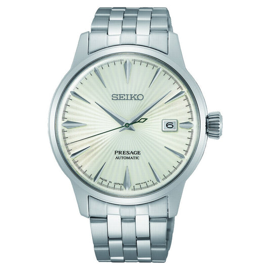 Gents Steel Presage Automatic Cocktail Ivory Dial  Seiko