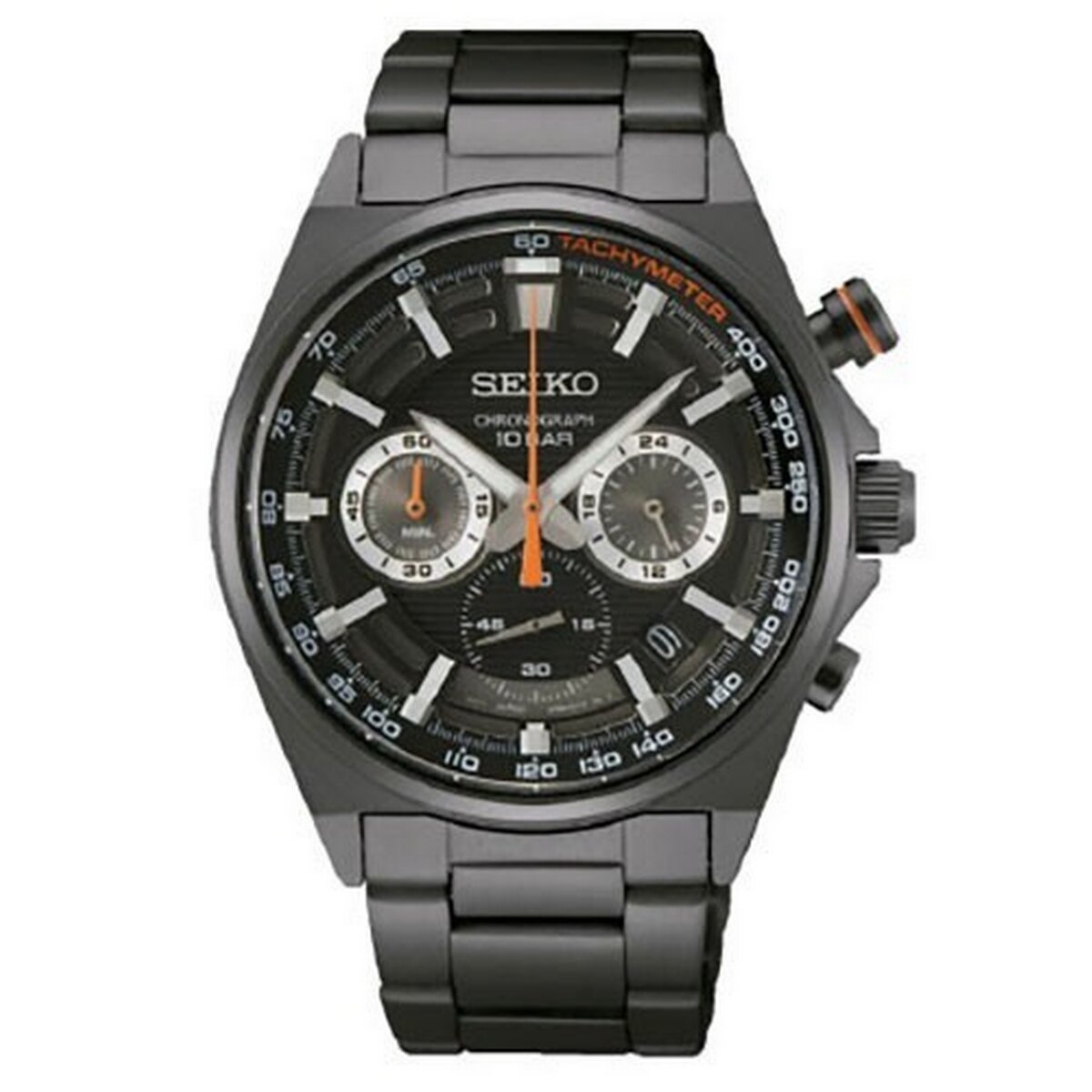 Gents Steel Black Bracelet Chronograph