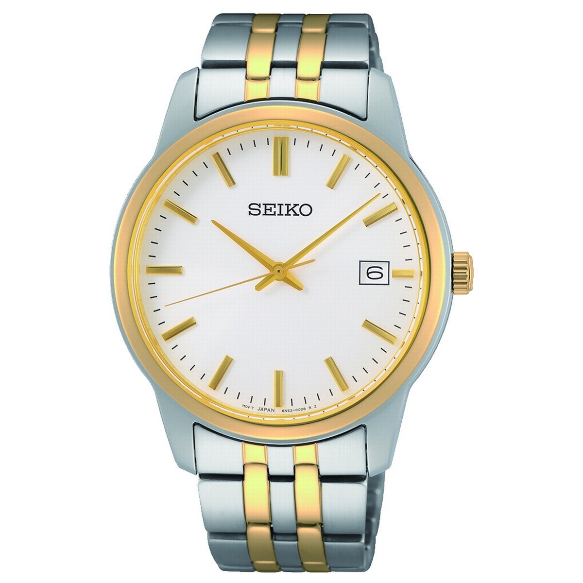 Gents Mixed Bracelet White Dial Seiko