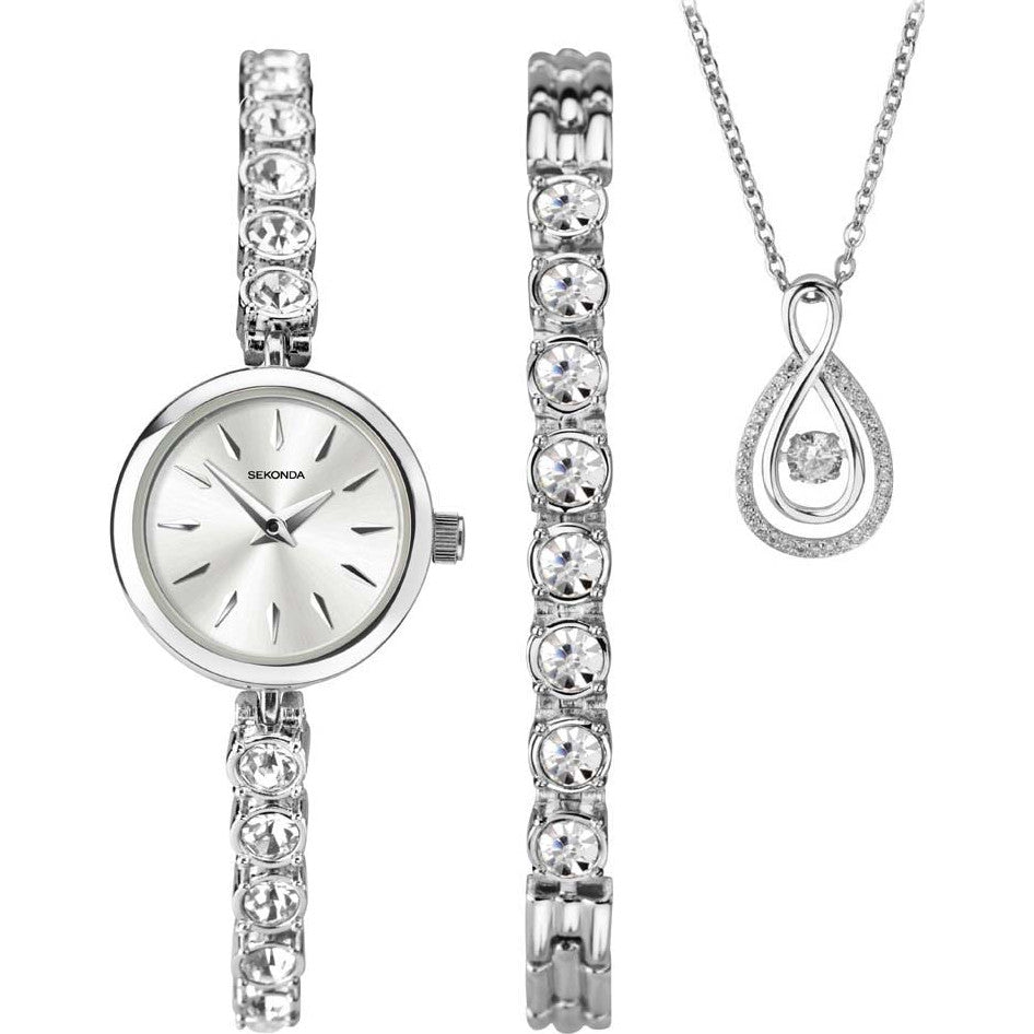 Ladies Sekonda Cubic Zirconia Three Piece Watch Set