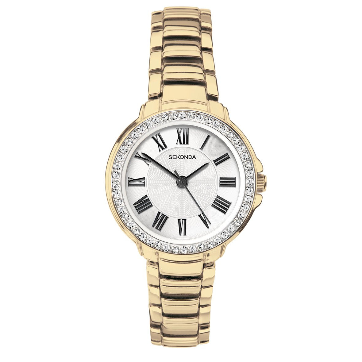 Ladies Rolled Gold Bracelet Stone Set Sekonda Watch