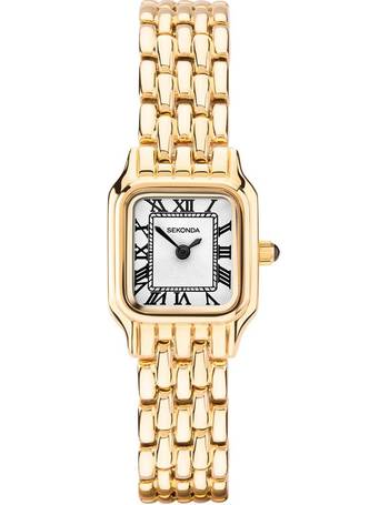 Ladies Rolled Gold Sekonda Watch With White Dial & Roman Numeral