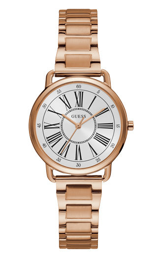Ladies Rolled Gold Bracelet Guess Watch In Rose