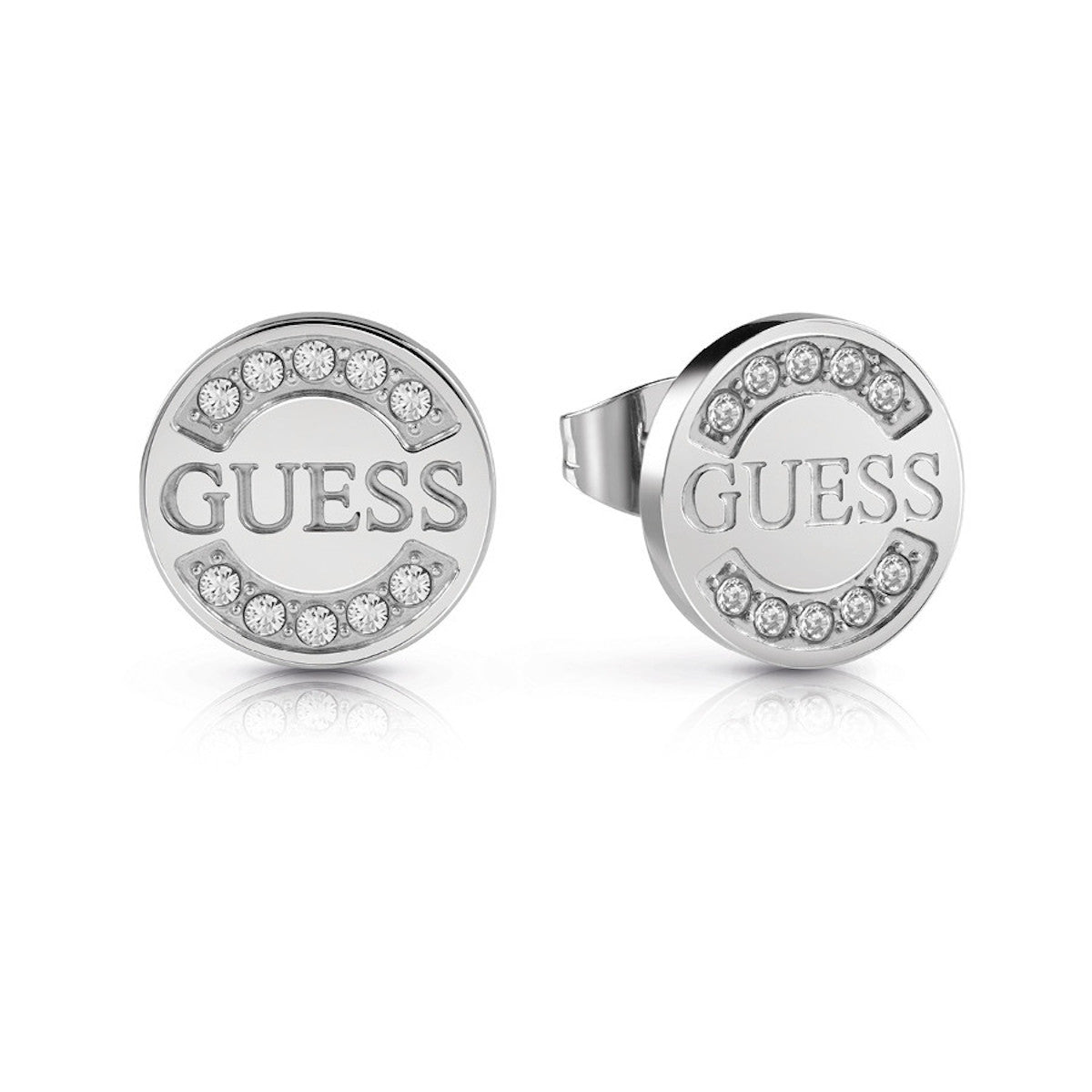 Guess Silver Plated Cubic Zirconia Stud Earring