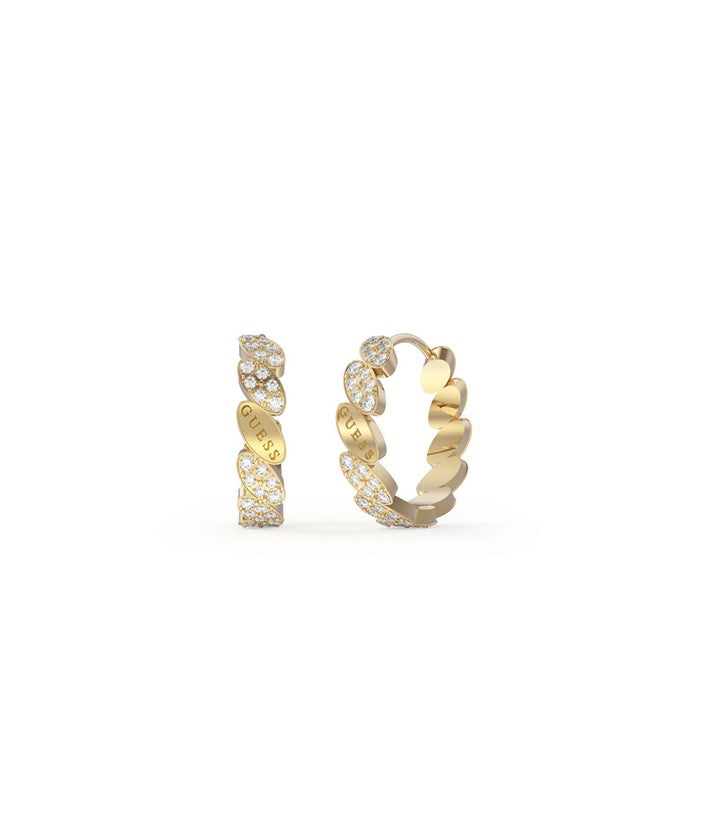 Guess Gold Plated Cubic Zirconia Huggie Hoop Earring