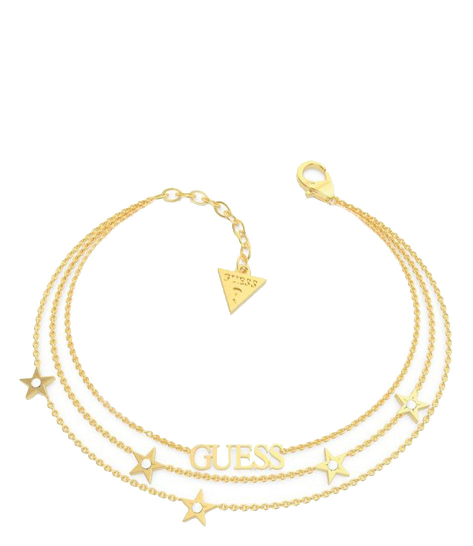 Guess Gold Plated 3 Row Cubic Zirconia Scatter Star Bracelet