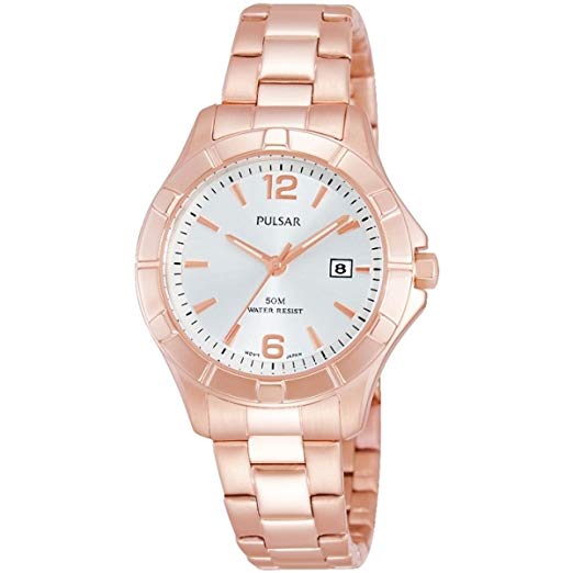 Ladies Rolled Gold Bracelet Rose Pulsar Watch