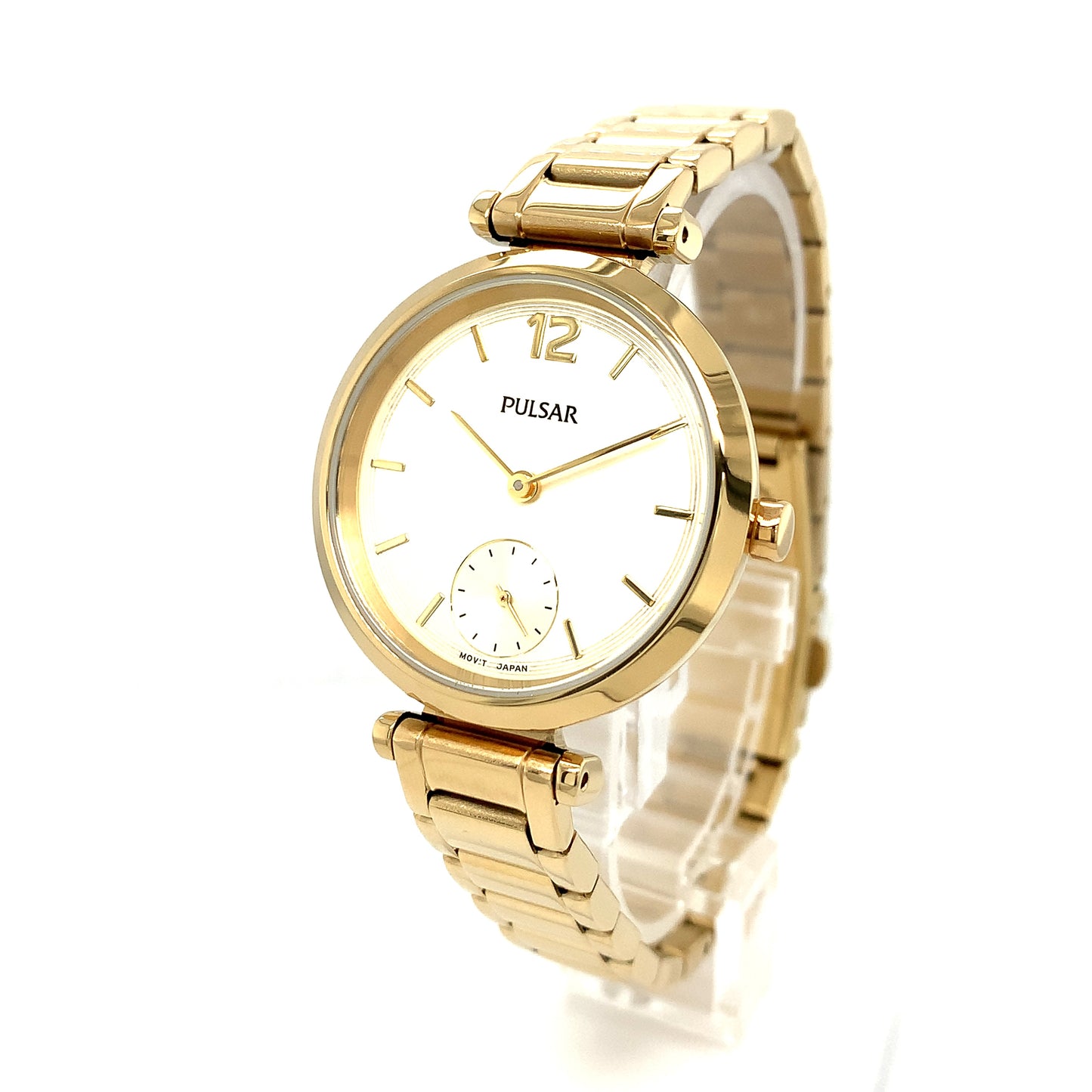 Ladies Rolled Gold Bracelet Gold Dial Pulsar Watch