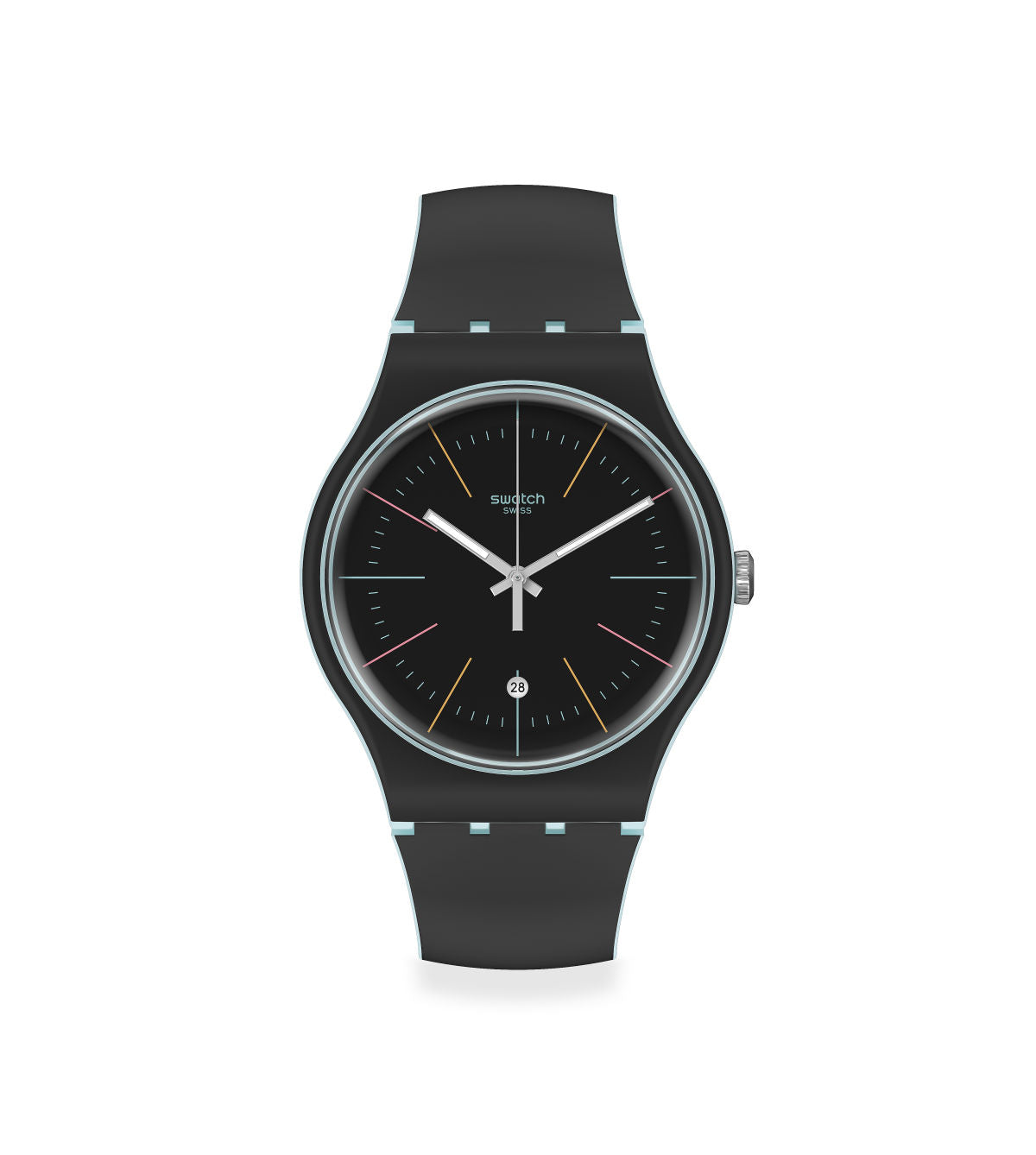 Ladies Black Layered Swatch Watch