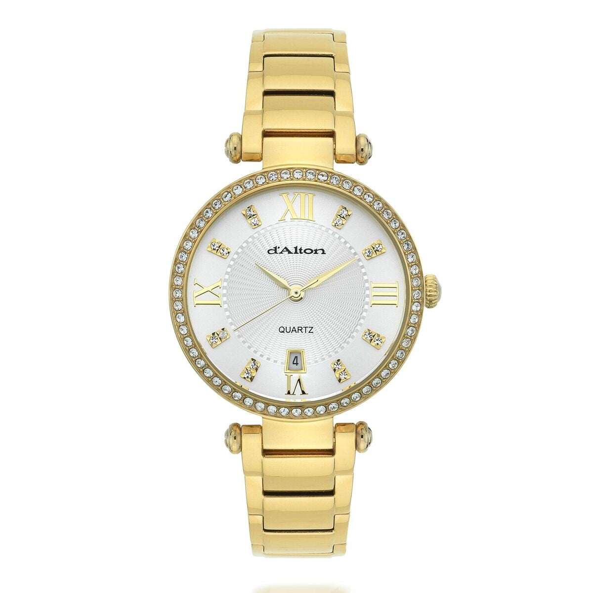 Ladies Rolled Gold Bracelet Stone Set Dalton Watch