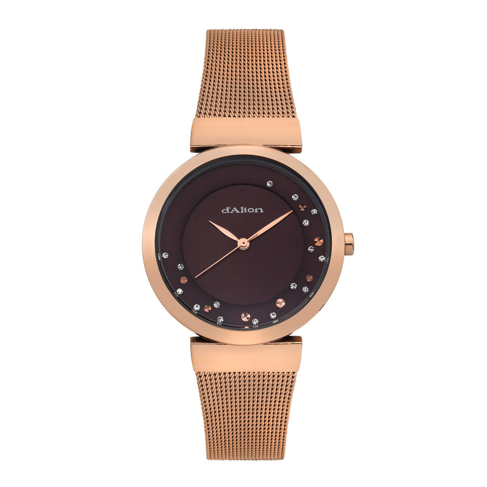 Ladies Rolled Gold Bracelet Dalton Watch In Rose
