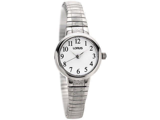 Ladies Stainless Steel Expanding Bracelet White Dial Lorus Watch